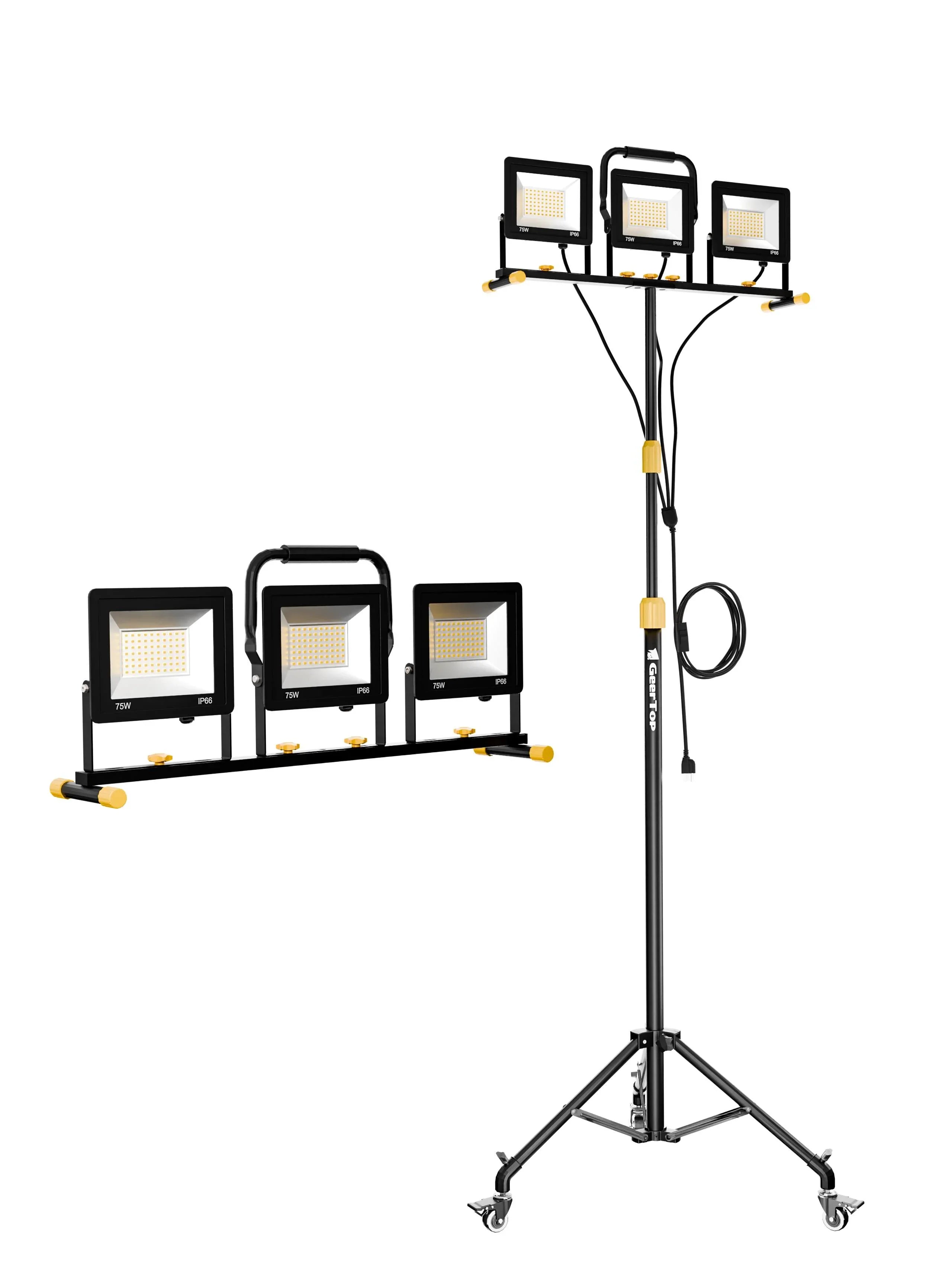 GeerTop Outdoor - GeerTop Portable 21000LM Triple Head LED Work Light