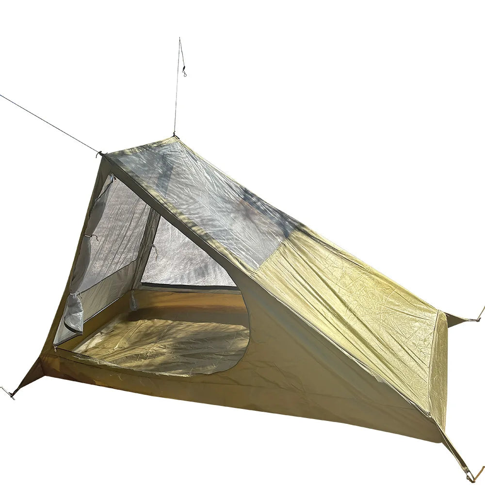 Single Person Ultralight Hiking Camping Tent Olive Green