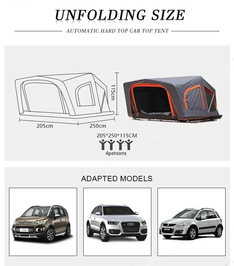 GeerTop Outdoor - BANDIT | GeerTop 3-4 Person Aluminum Hard Shell Rooftop Tent (SUVS / Jeep / Bronco / Trucks)