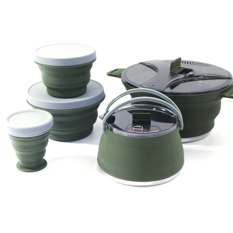 Silicone Foldable Camping Cooker Portable Hiking Pot MS-015