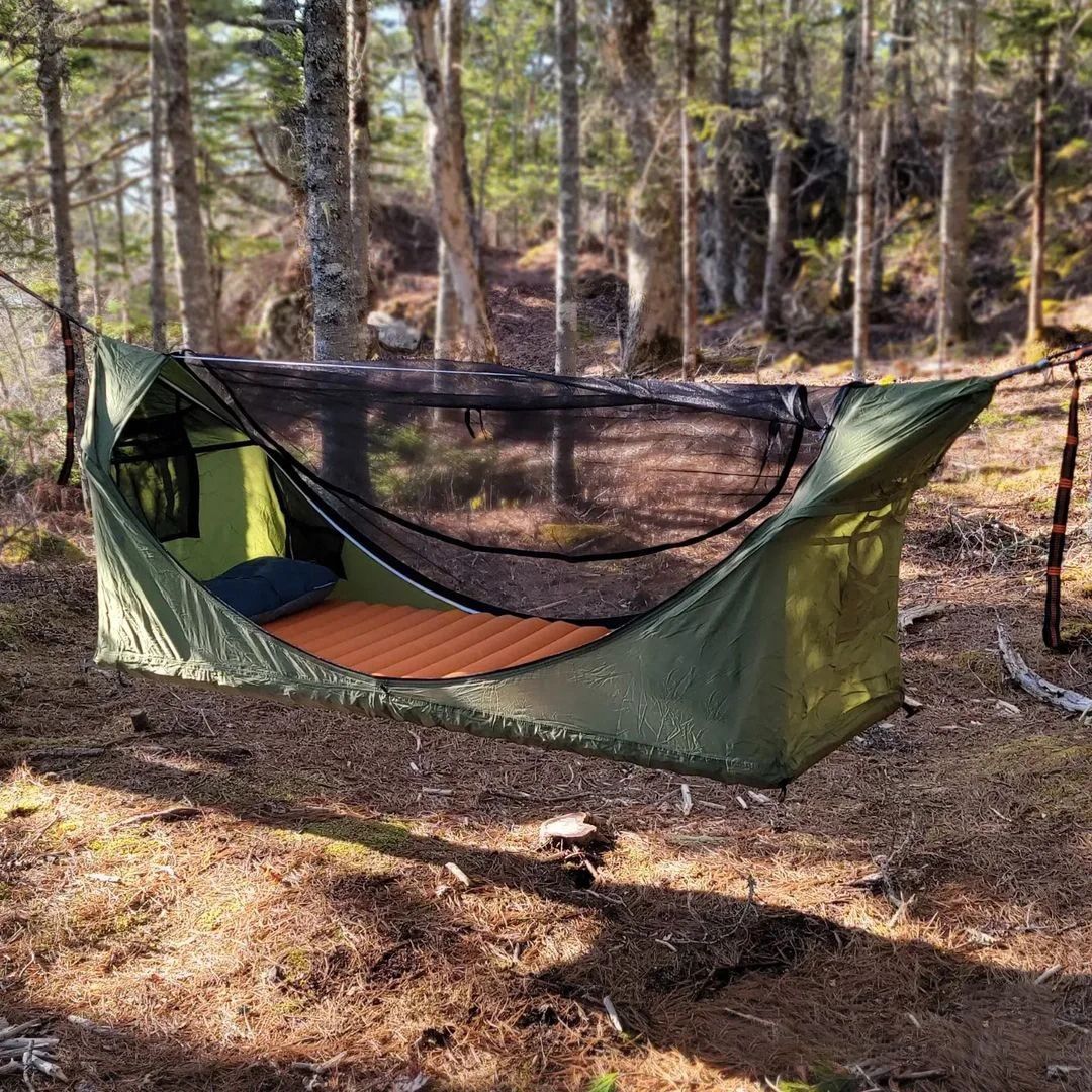 Camping Hammock with Mosquito Net and Rainfly Tarp Portable Outdoor Shelter