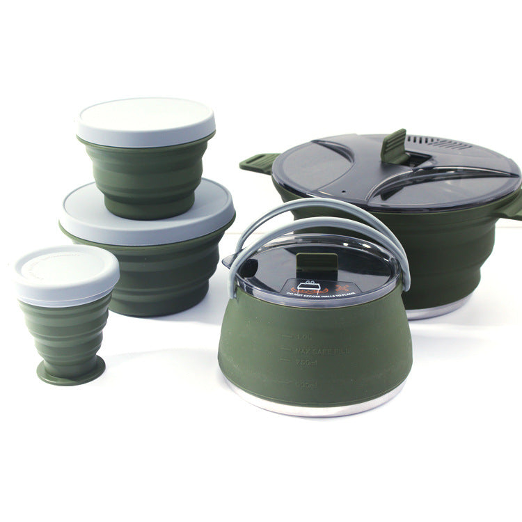 Silicone Foldable Camping Cooker Portable Hiking Pot MS-015