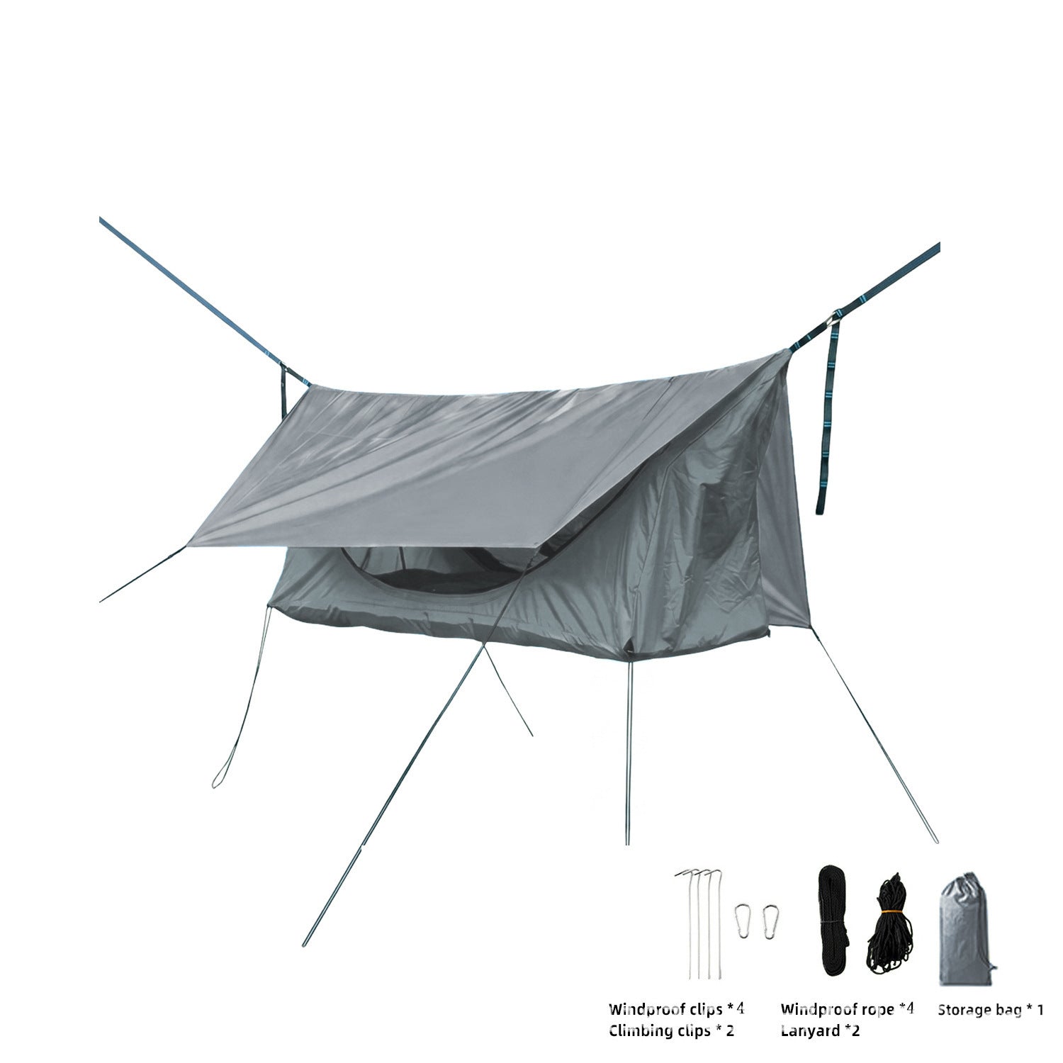 Camping Hammock with Mosquito Net and Rainfly Tarp Portable Outdoor Shelter