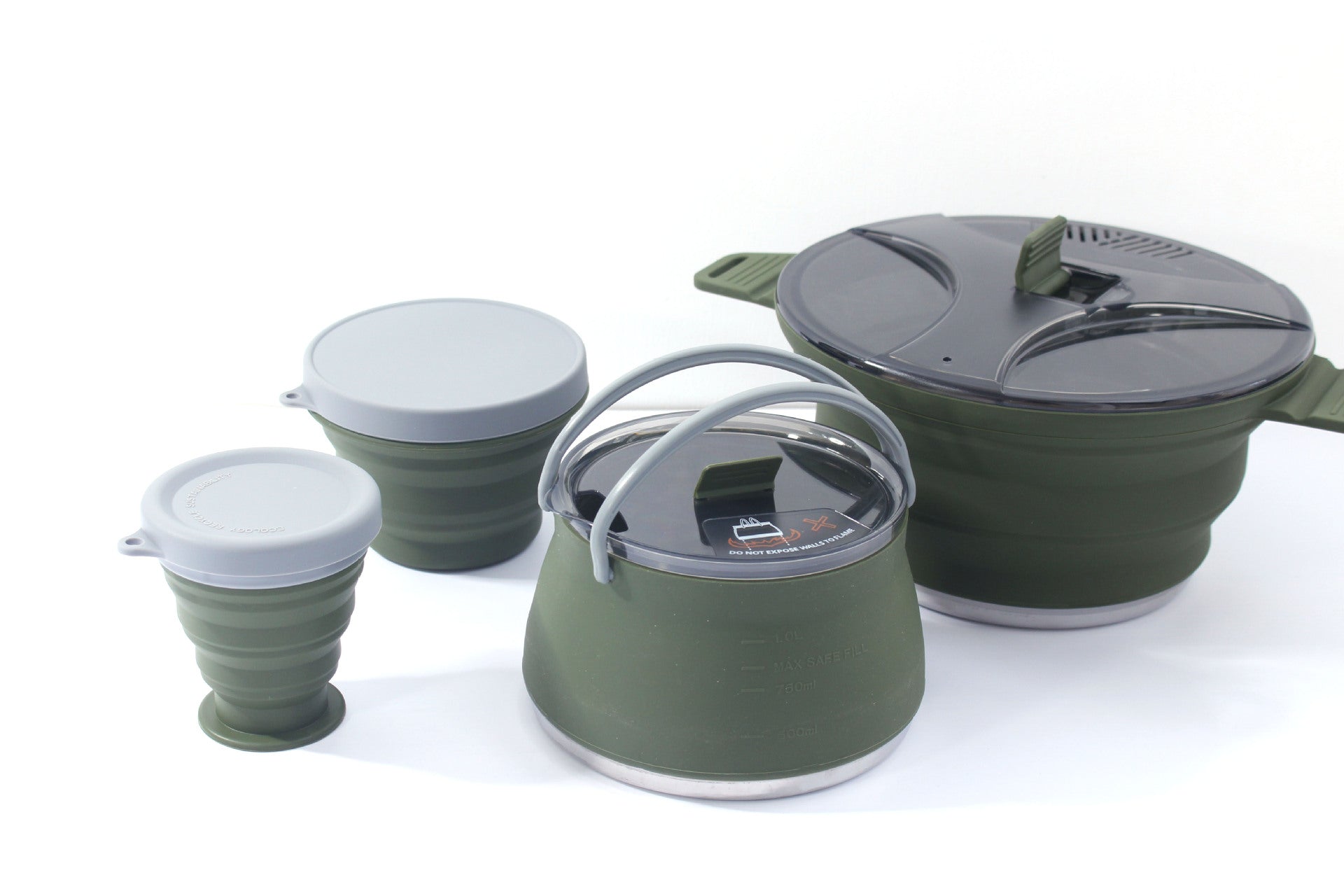 Silicone Foldable Camping Cooker Portable Hiking Pot MS-015