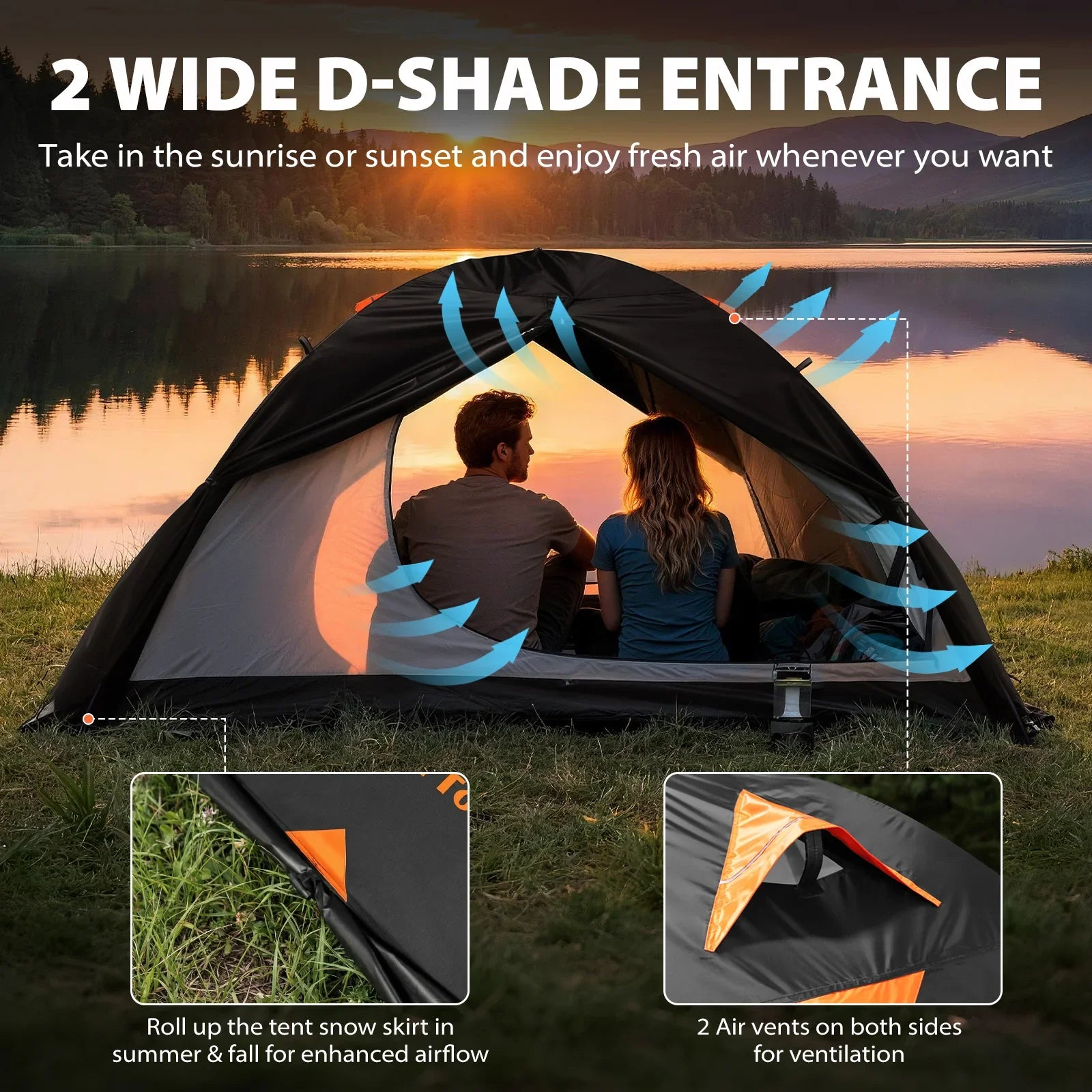 GeerTop Outdoor - Toproad2 2 Person 4 Season Backpacking Tent - Darkroom Blackout Version