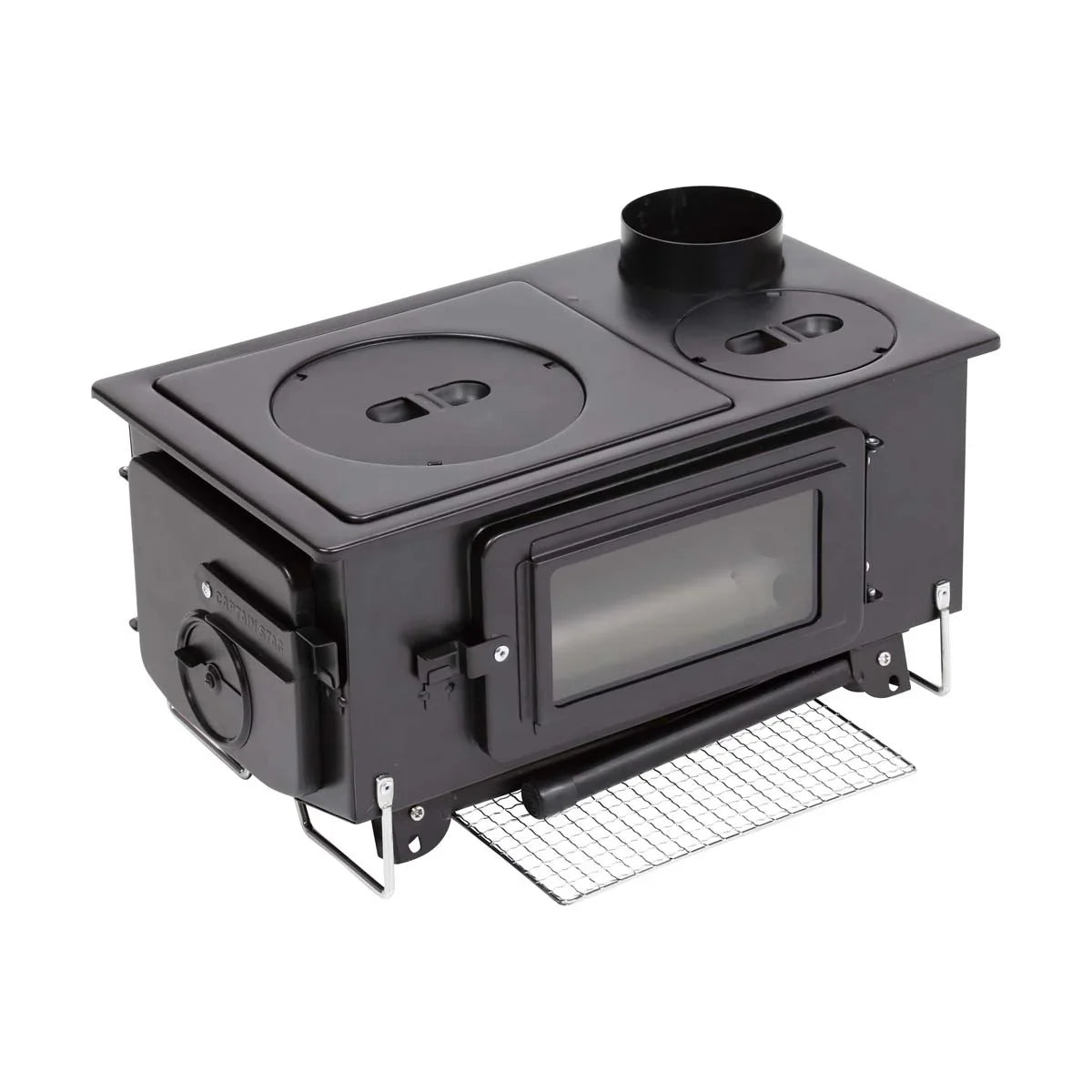 Portable Rectangular Wood Stove & BBQ Grill