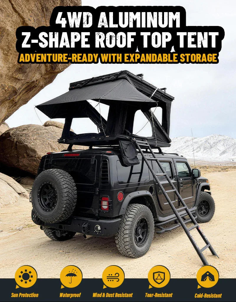 GeerTop Outdoor - ZENITH | 3-4 Person Aluminum Hard Shell Rooftop Tent