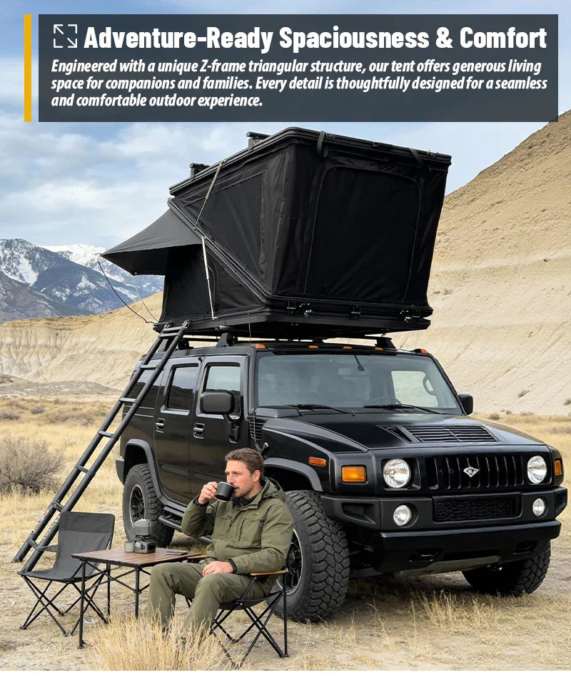 GeerTop Outdoor - ZENITH | 3-4 Person Aluminum Hard Shell Rooftop Tent