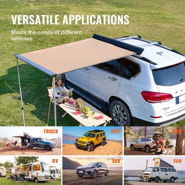 VEVOR Retractable Car Side Awning 6.6 x 8.2 ft