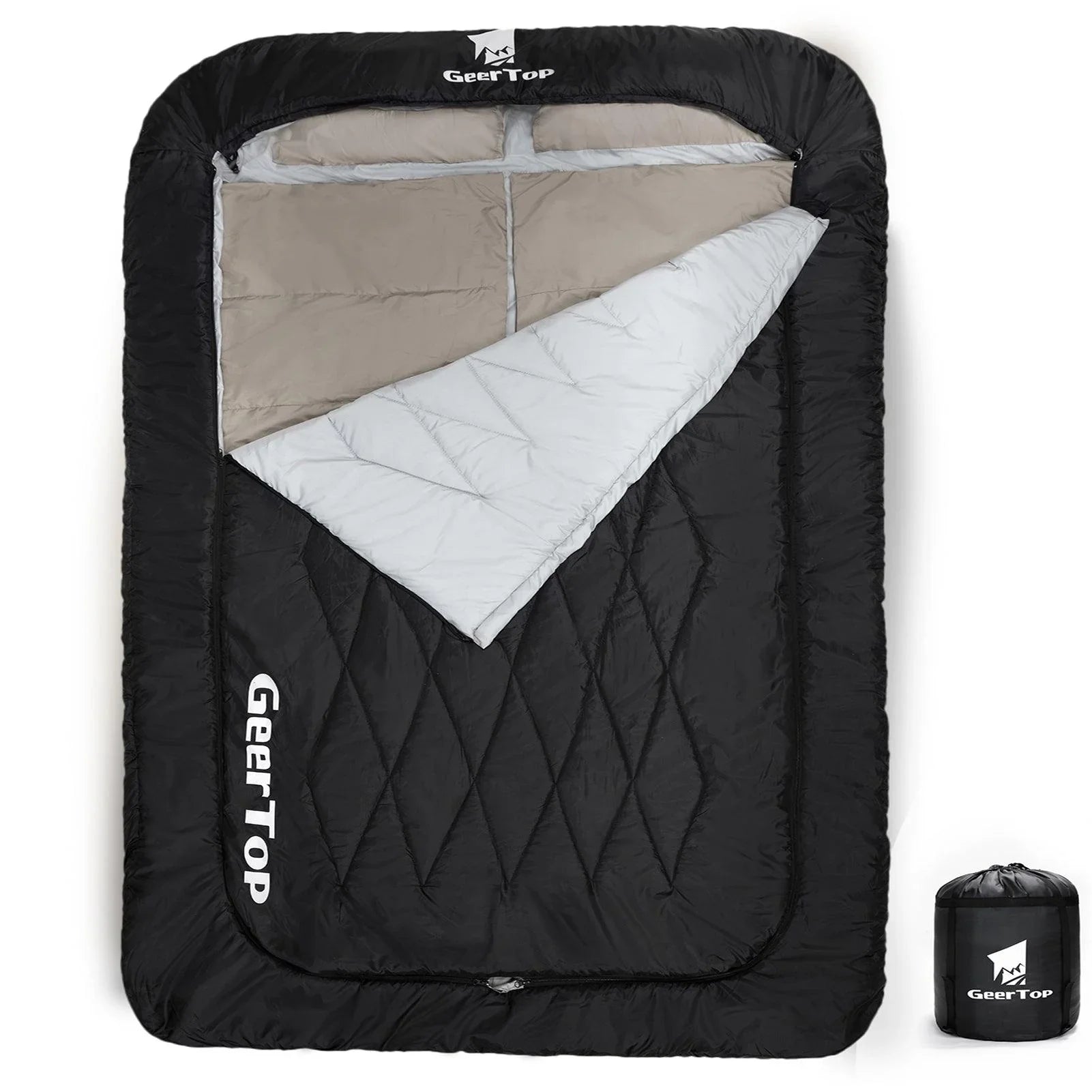GeerTop Outdoor - GEERTOP Queen Size Doublewide Sleeping Bag