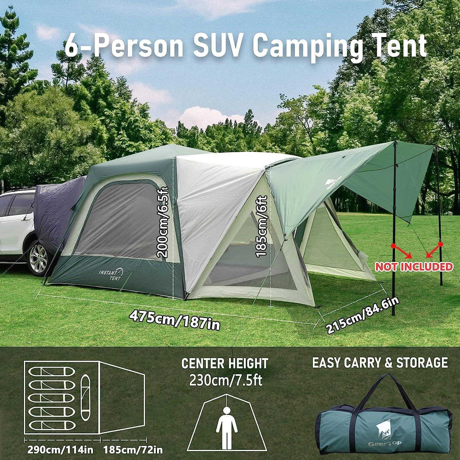 GEERTOP Family Car Camping Tent with Spacious Vestibule - GeerTop Outdoor
