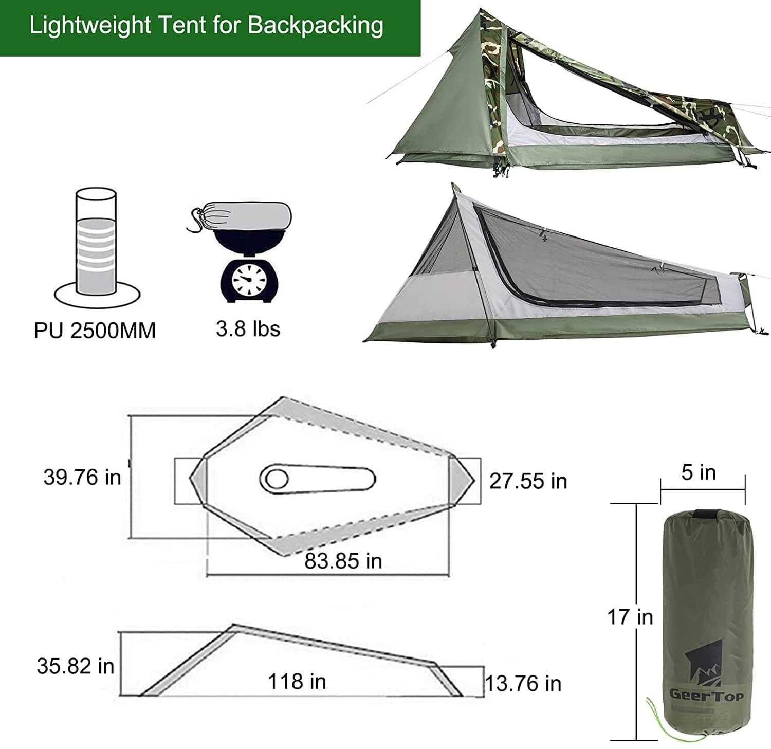 GEERTOP Blazer 1 Person 3 Season Lightweight Backpacking Tent - GeerTop Outdoor