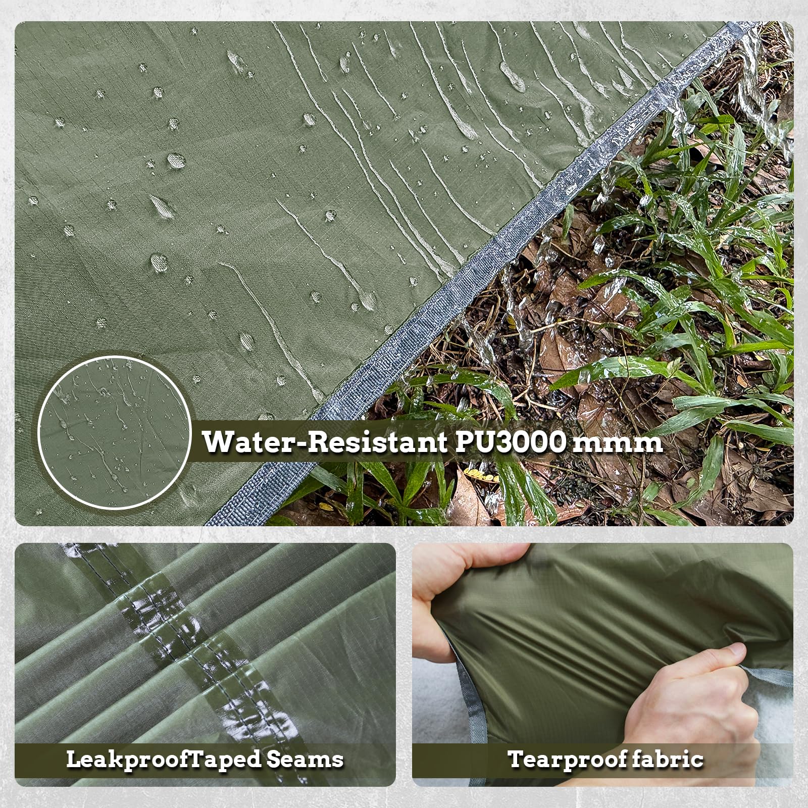Ultra-Light Waterproof Camping Tarp with Detachable Side Wall
