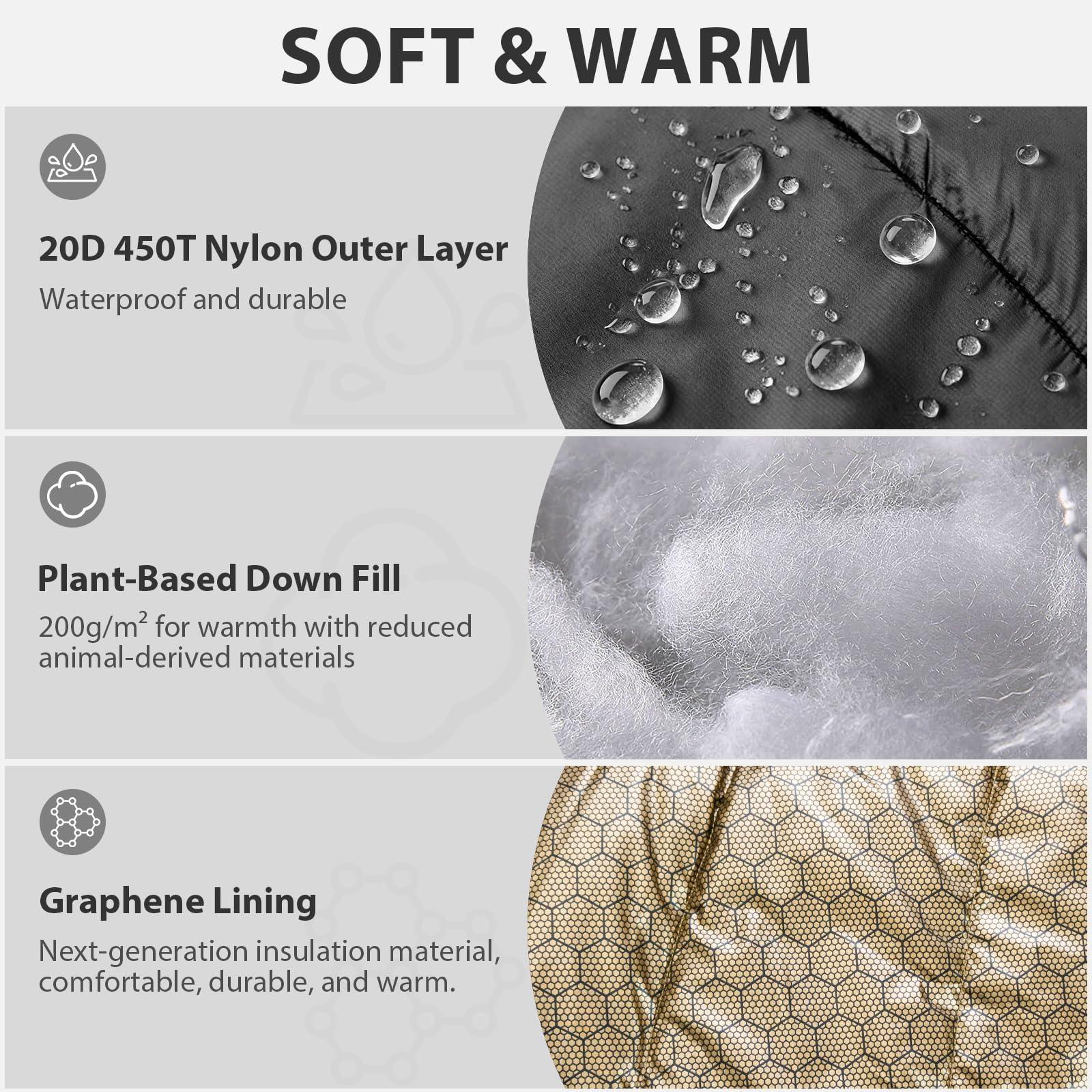 Graphene-Lined Portable Mummy Sleeping Bag