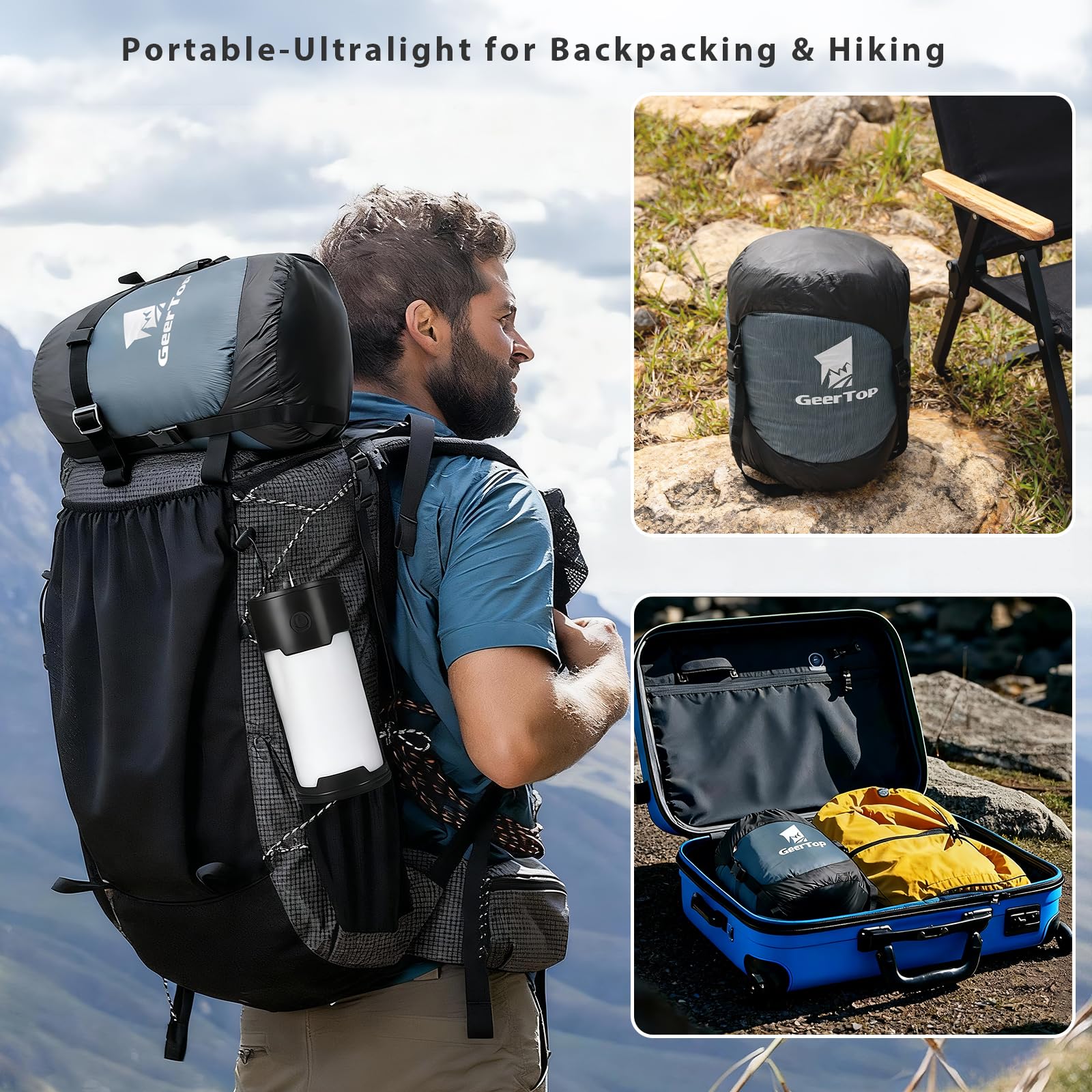 Graphene-Lined Portable Mummy Sleeping Bag