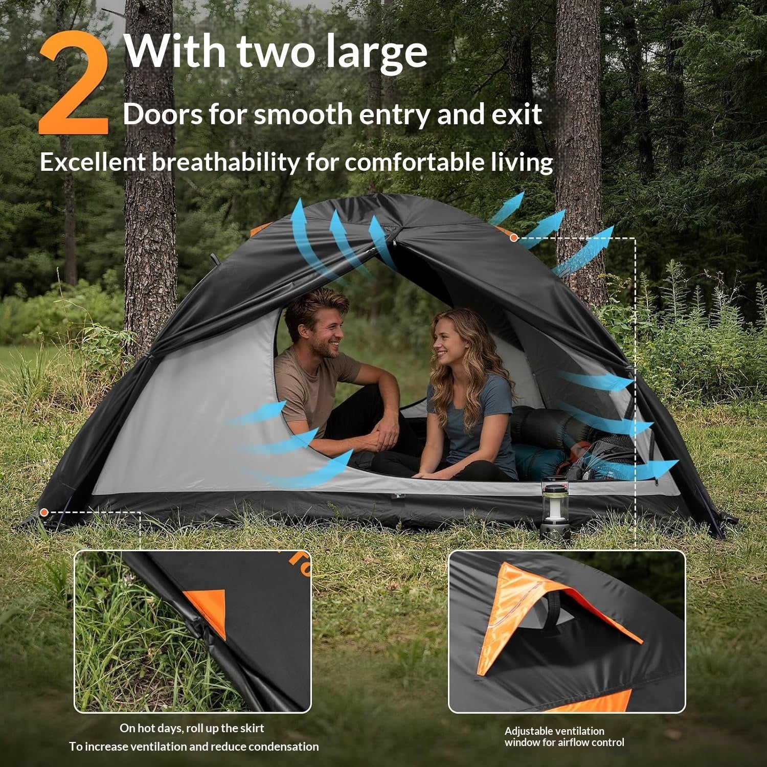Toproad2 2 Person 4 Season Backpacking Tent - Darkroom Blackout Version