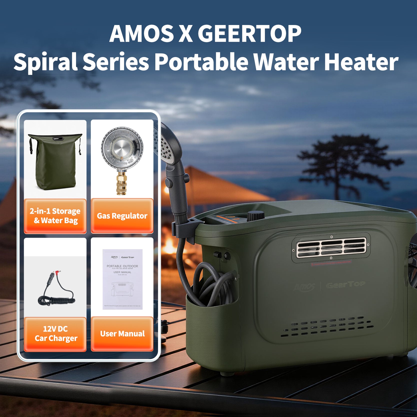 Geertop 6kW No-Install Portable Propane Water Heater
