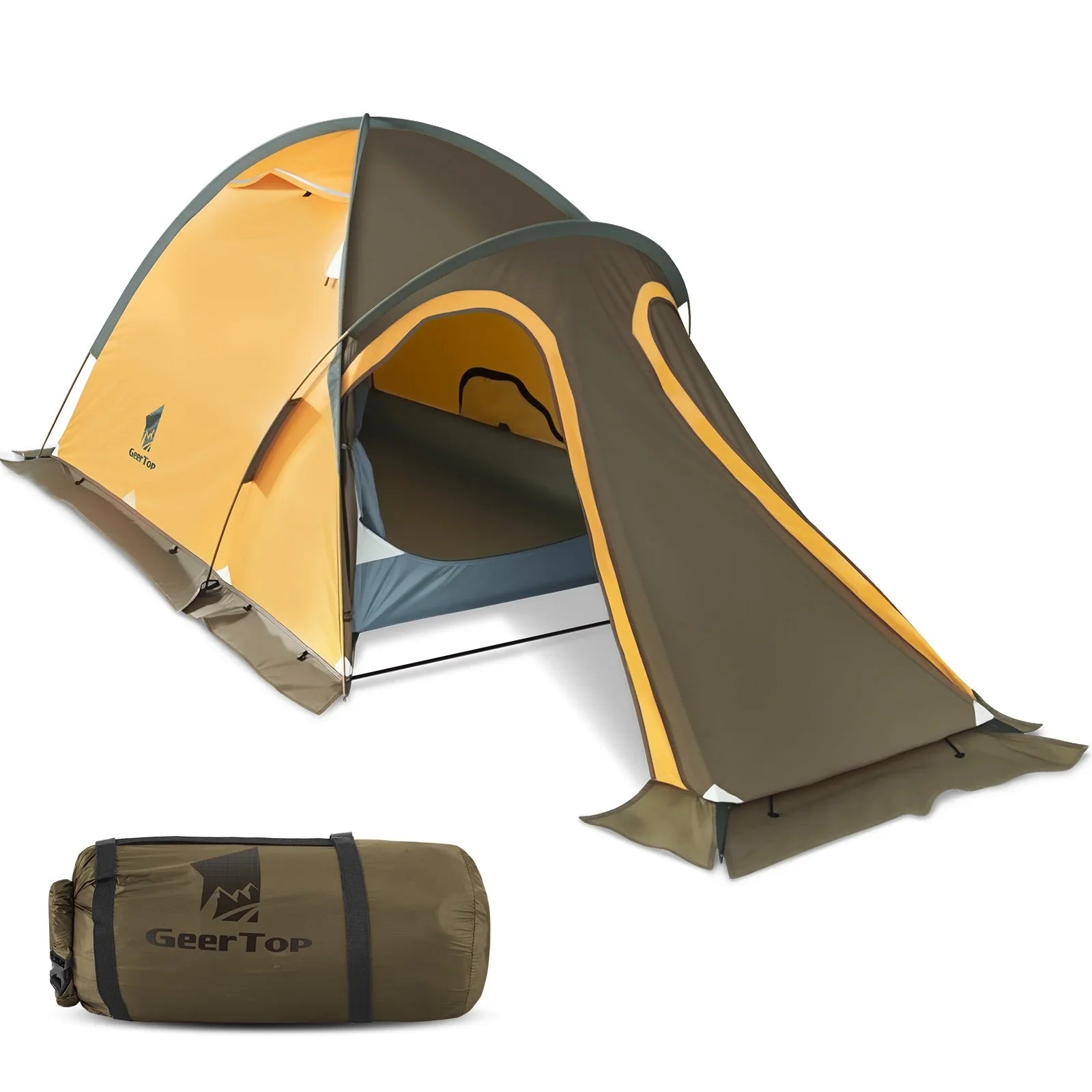 mountaineering tent 2 person GEERTOP Navigator 2-Person 4-Season Waterproof Mountaineering Tent Orange