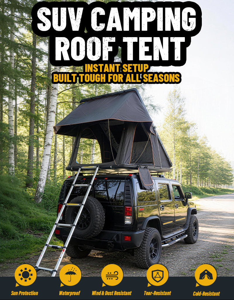 HAWK | GeerTop Triangular Aluminum Hard Shell Car Camping SUV Rooftop Tent