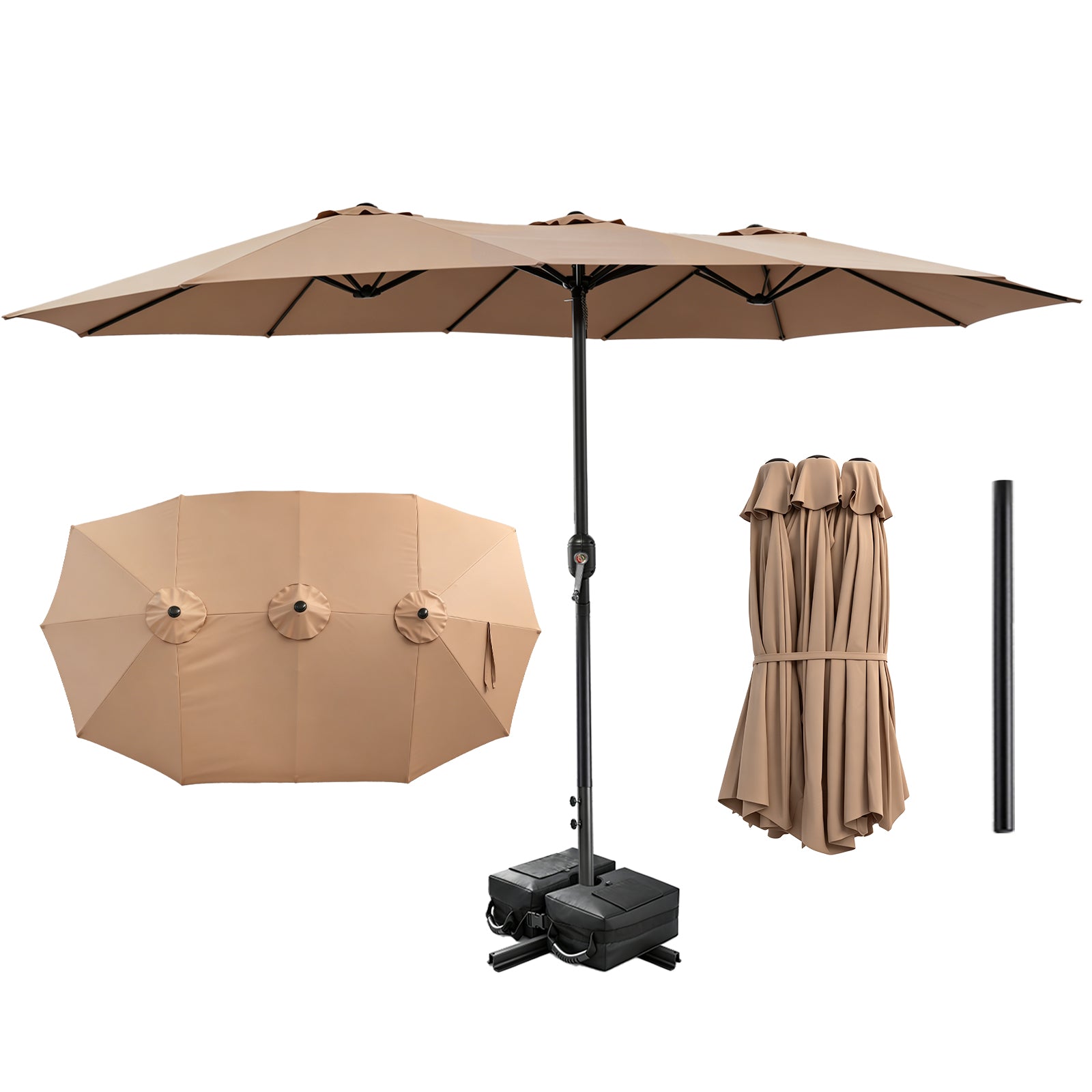 GeerTop 15FT Double-Sided Patio Umbrella
