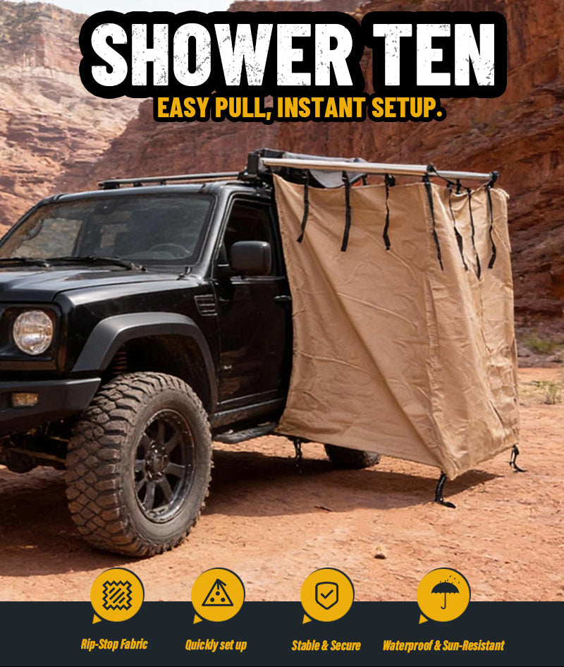 Geertop Car Side Tent - Pop Up Outdoor Shower & Toilet Enclosure