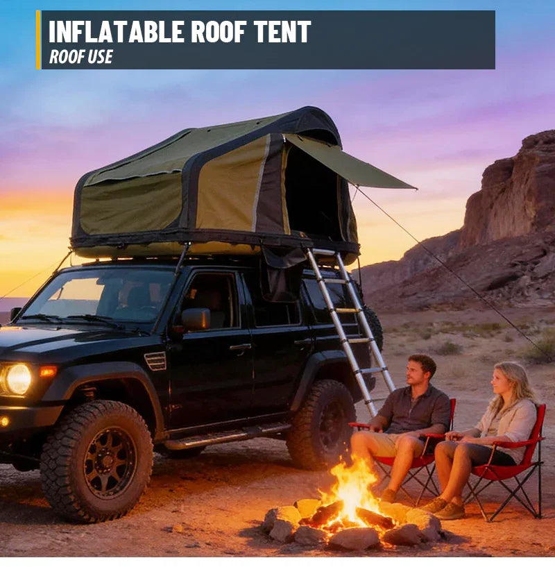 Geertop 2-3 Person Air Inflatable Rooftop Tent, Brown