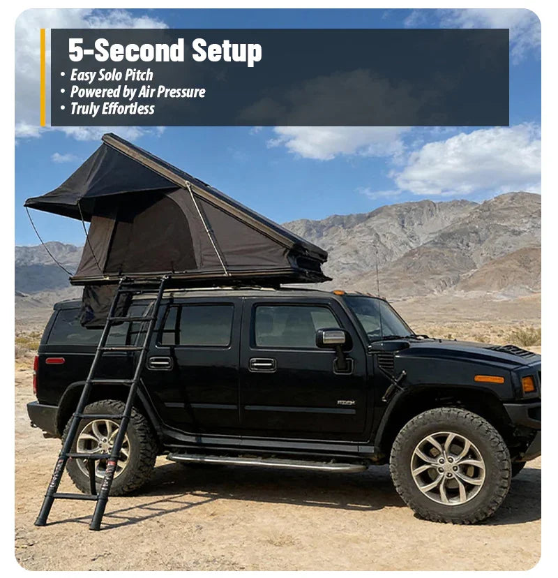 aluminium roof tent GeerTop 3-4 Person Aluminium Triangle Hard Shell Rooftop Tent, Rooftop tent without Tarp / 210×142×150CM