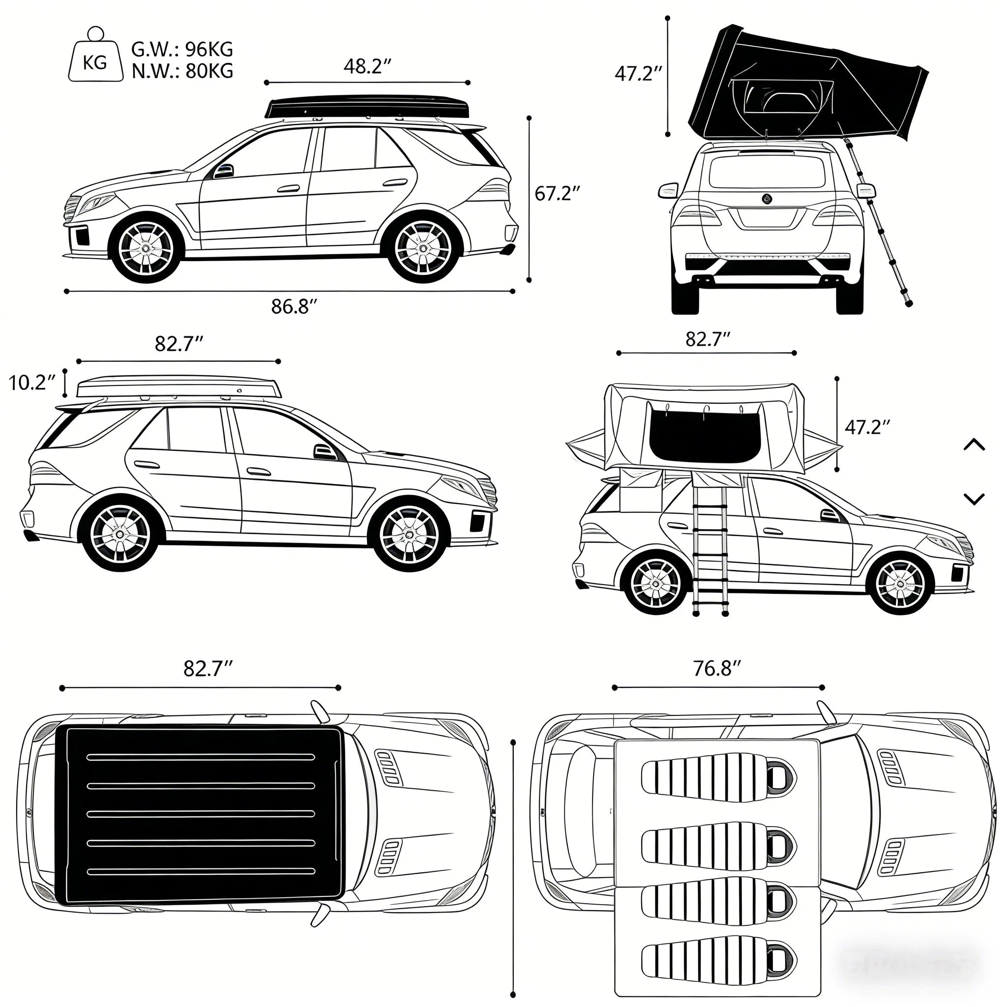 Geertop Hard Shell Car Rooftop Tent