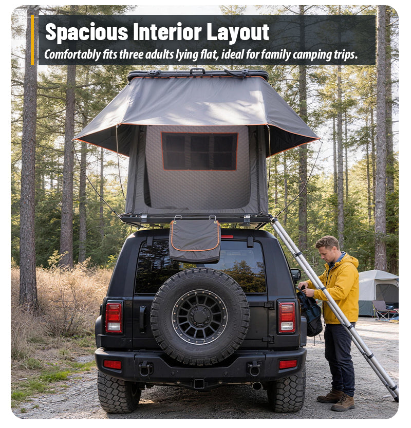 HAWK | GeerTop Triangular Aluminum Hard Shell Car Camping SUV Rooftop Tent