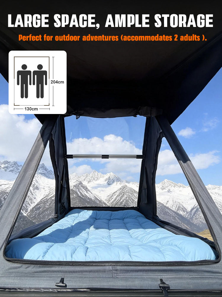 tent top view Geertop Ultra-Slim 8cm Aluminum RoofTop Tent