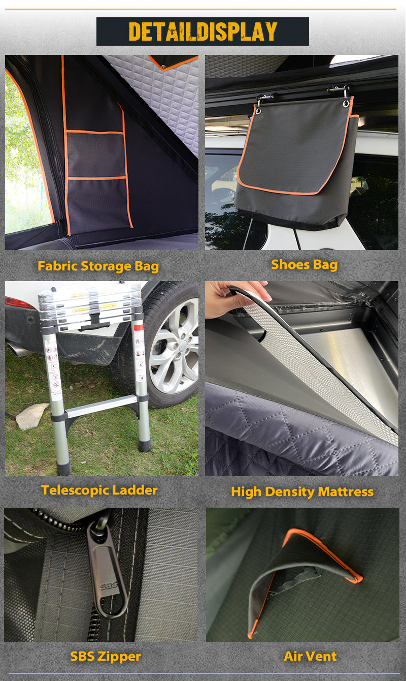 HAWK | GeerTop Triangular Aluminum Hard Shell Car Camping SUV Rooftop Tent