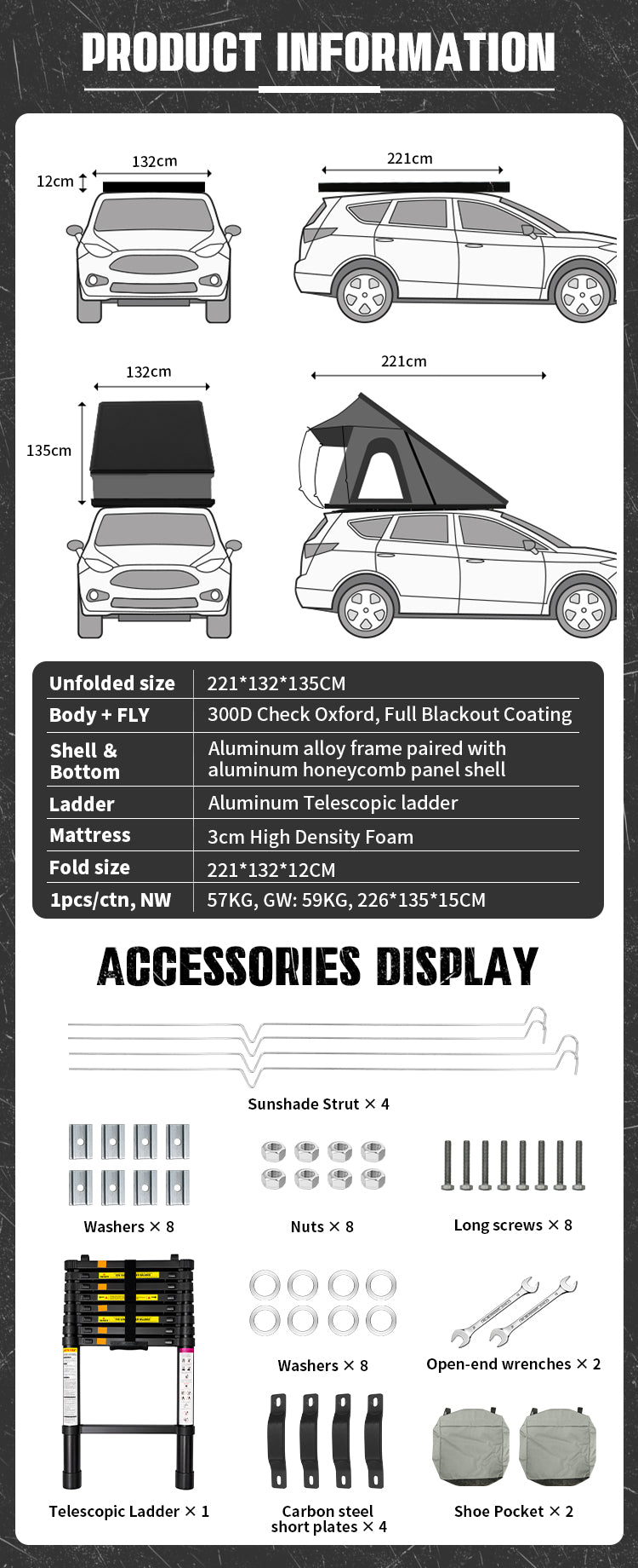 Lumin | Geertop 1‑2 Person Ultra‑Light Super‑Slim Hard Shell Rooftop Tent