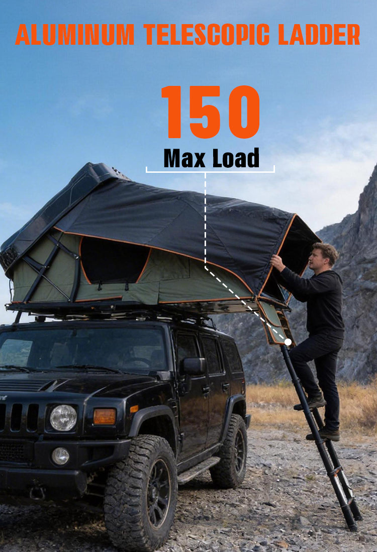 Instant X-Frame Geertop 3 Perspn Fold ABS Hard Shell RoofTop Tent