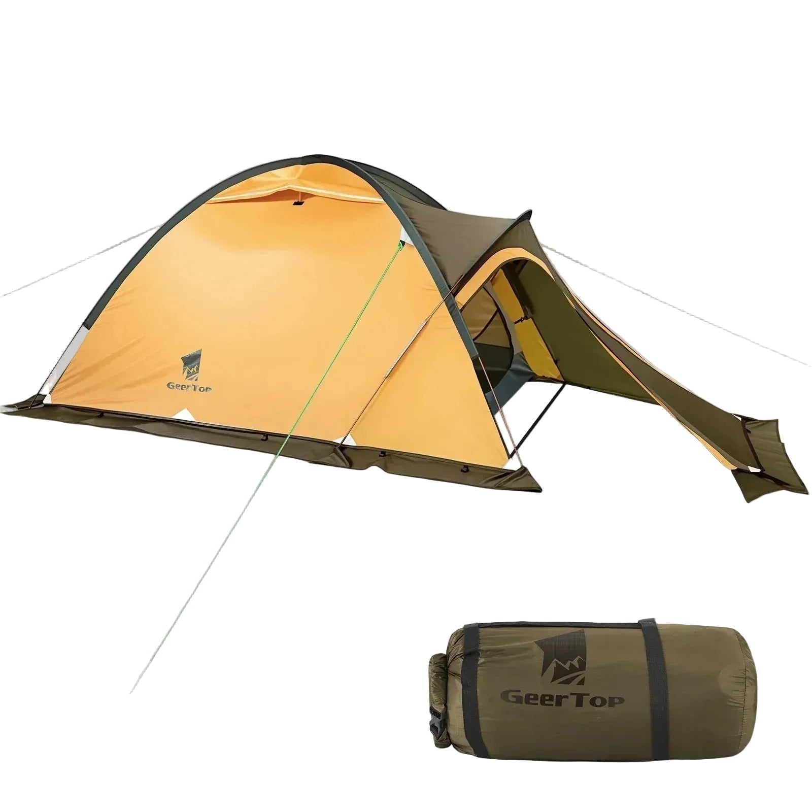 GEERTOP Navigator 2-Person 4-Season Backpacking Tent | 6.27lb Waterproof Winter Tent for Mountaineering, Orange