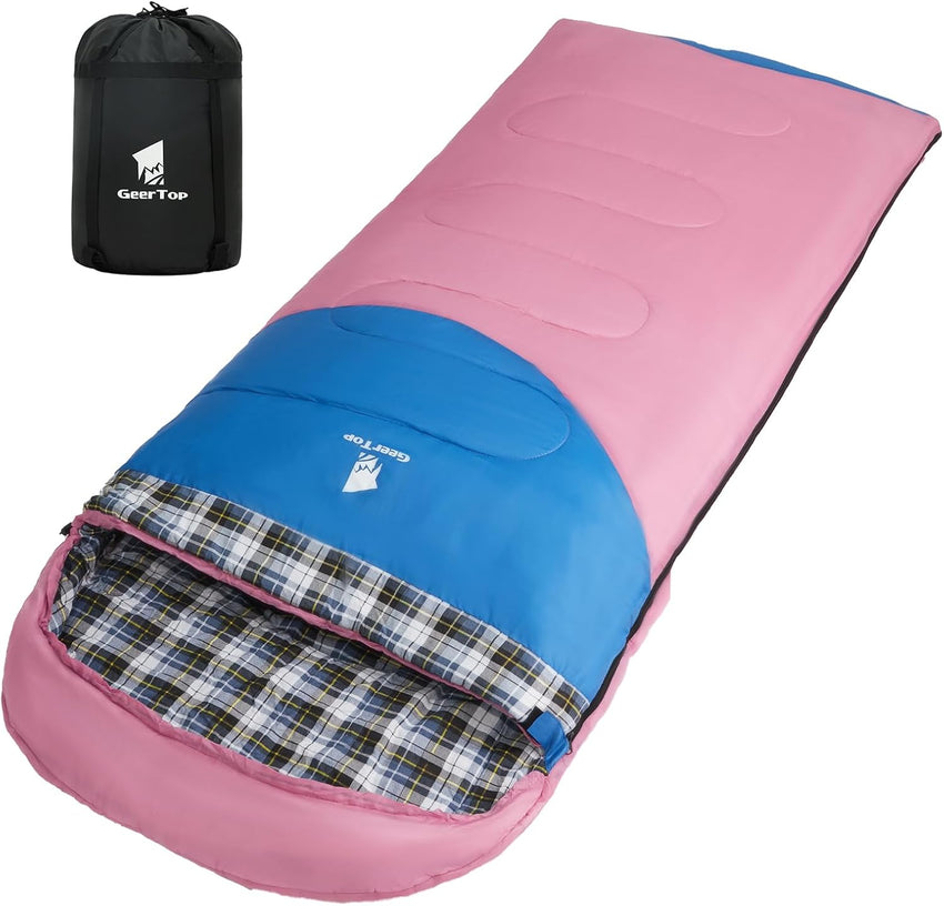GEERTOP Plus Size Flannel 3 Person 4 Season Sleeping Bag
