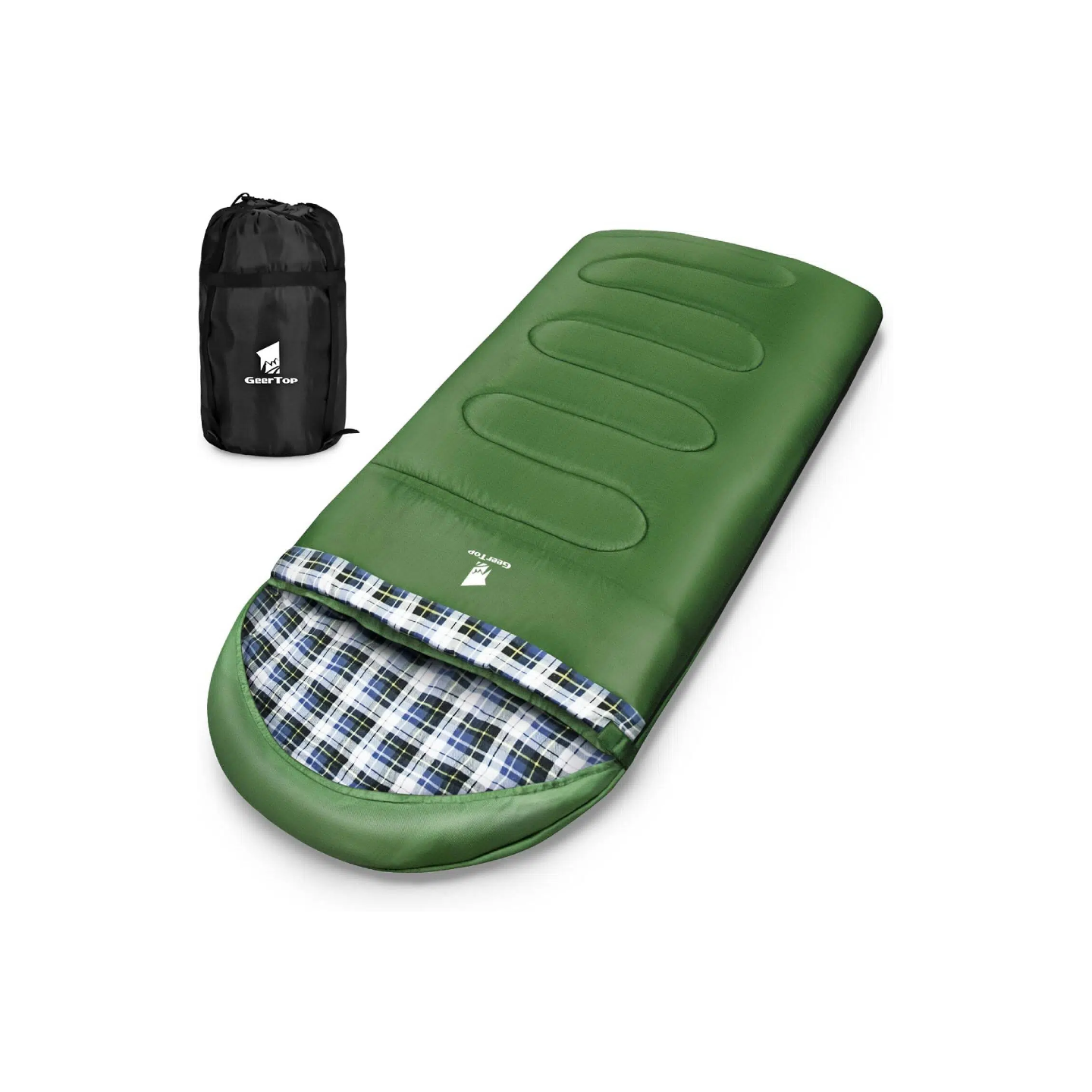 GEERTOP Plus Size Flannel 3 Person 4 Season Sleeping Bag