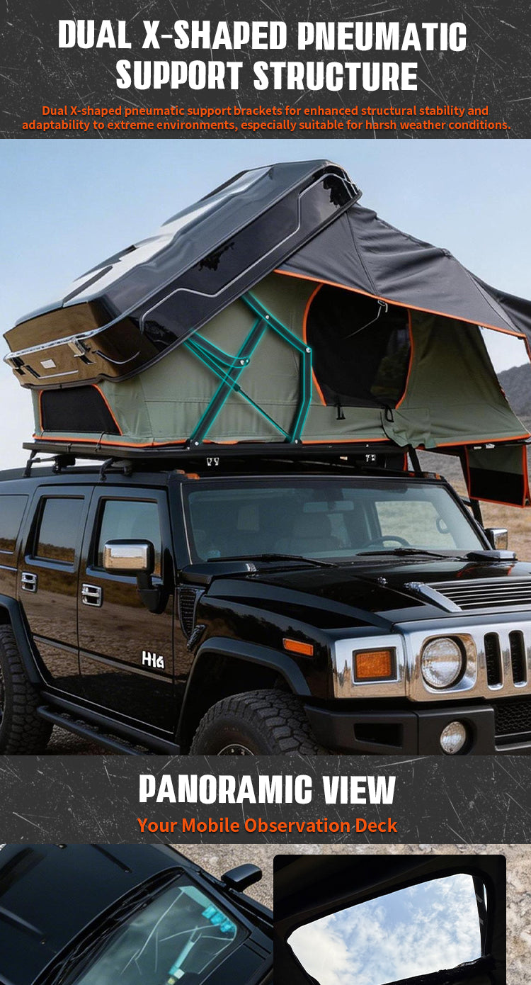 3-4 Person Instant X-Frame Fold ABS RoofTop Tent