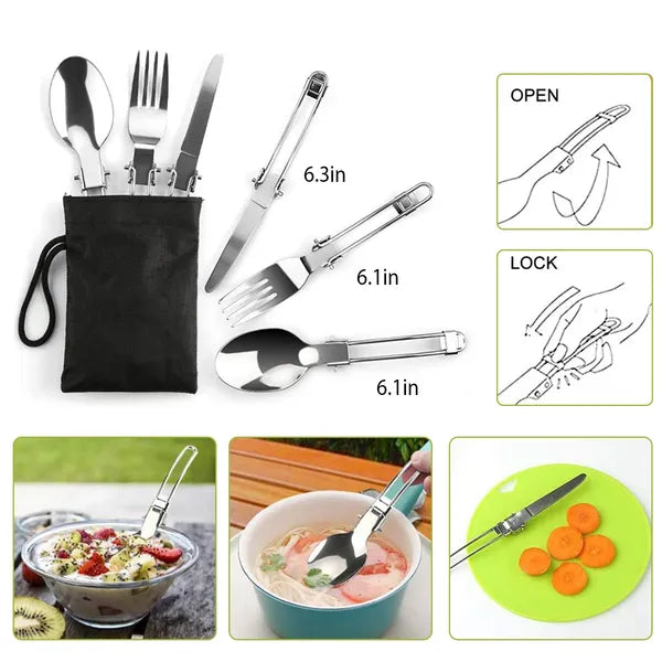 12-Piece Camping Cookware Set Aluminum Pot Pans Kit Grey