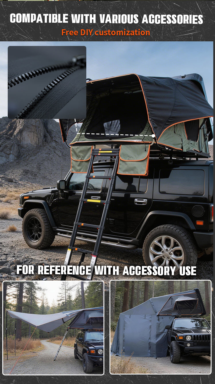 Instant X-Frame Geertop 3 Perspn Fold ABS Hard Shell RoofTop Tent