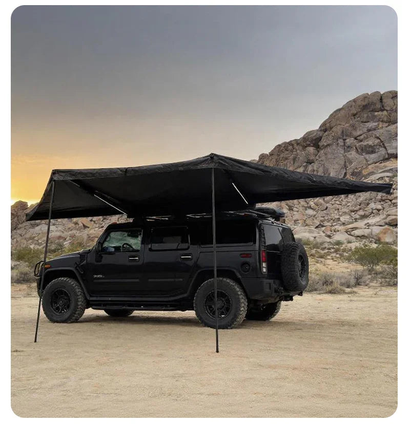 GeerTop 180 Degree Freestanding Car Awing Shelter with LED Lights