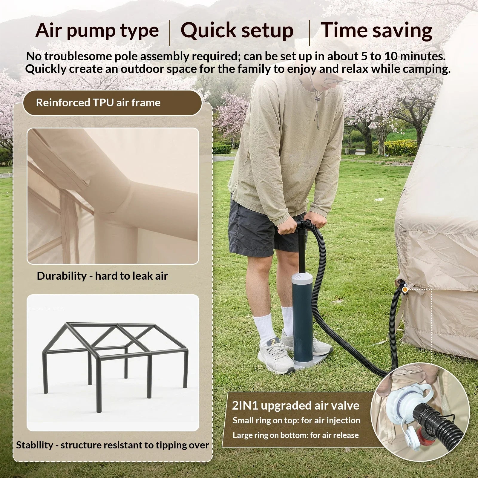 GeerTop Outdoor - GeerTop Galaxy Max 8 Person Inflatable Tent