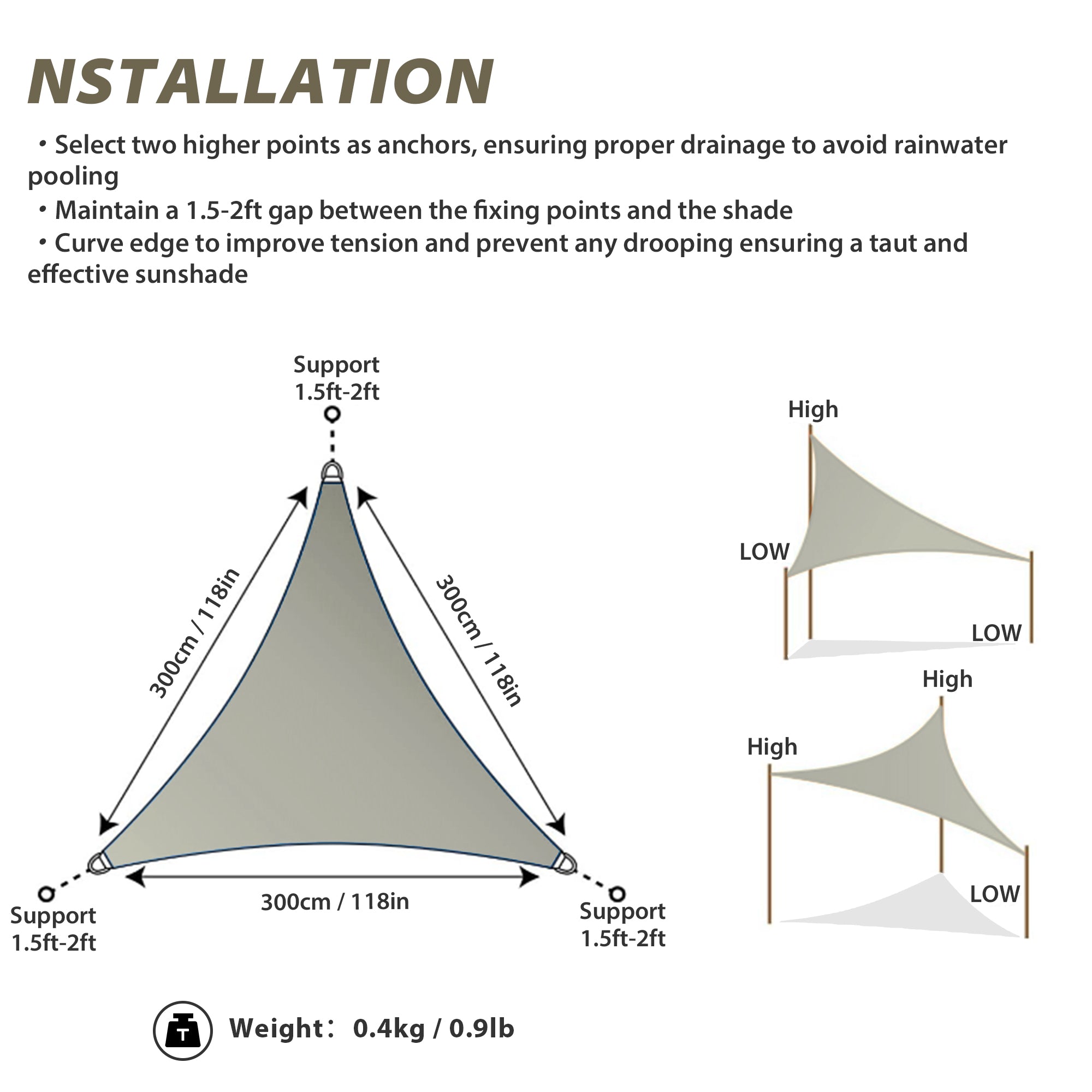 Geertop Triangle Sun Shade Tarp