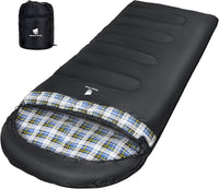 GEERTOP Plus Size Flannel 3 Person 4 Season Sleeping Bag