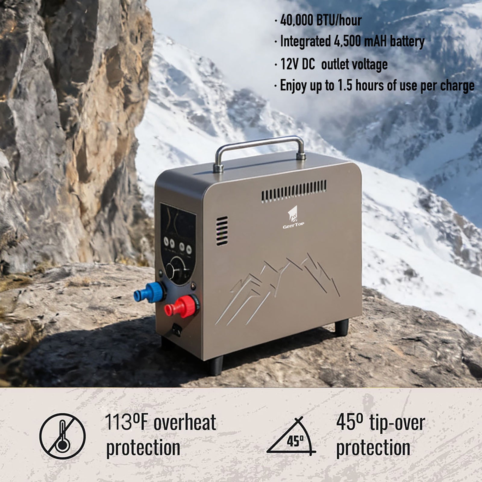 GeerTop Portable Propane Camping Shower Instant Hot Water Heater