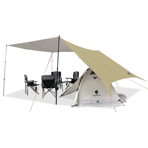 GEERTOP Khaki Swallowtail Forked Tail Tarp Waterproof UV Resistant Durable