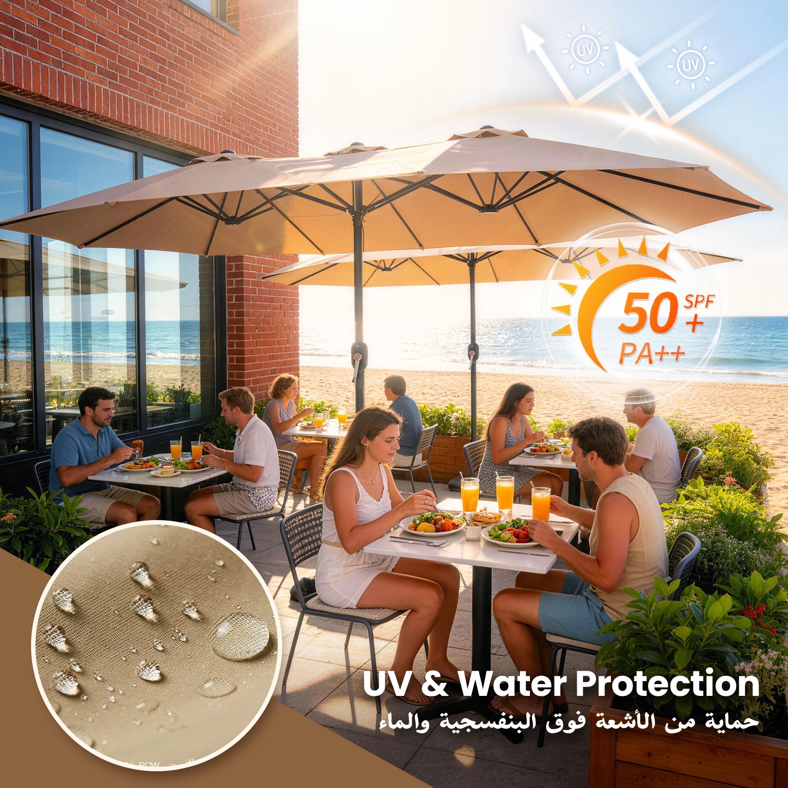 GeerTop 15FT Double-Sided Patio Umbrella