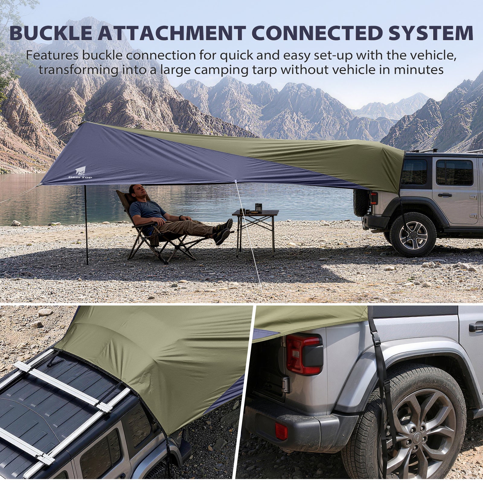 GEERTOP Plus Size Blackout SUV Car Awning