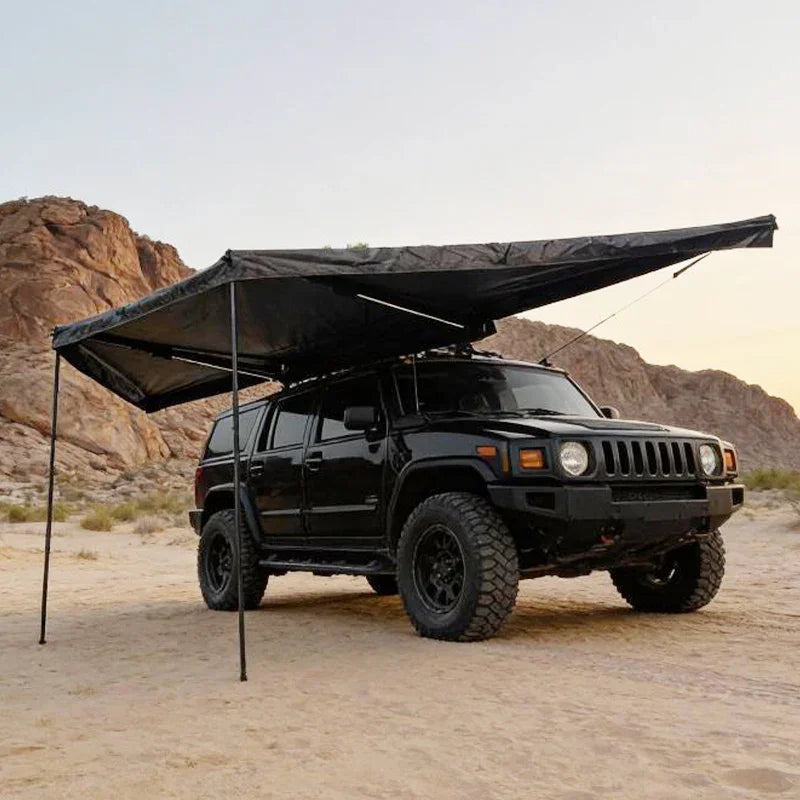 GeerTop 180 Degree Freestanding Car Awing Shelter with LED Lights
