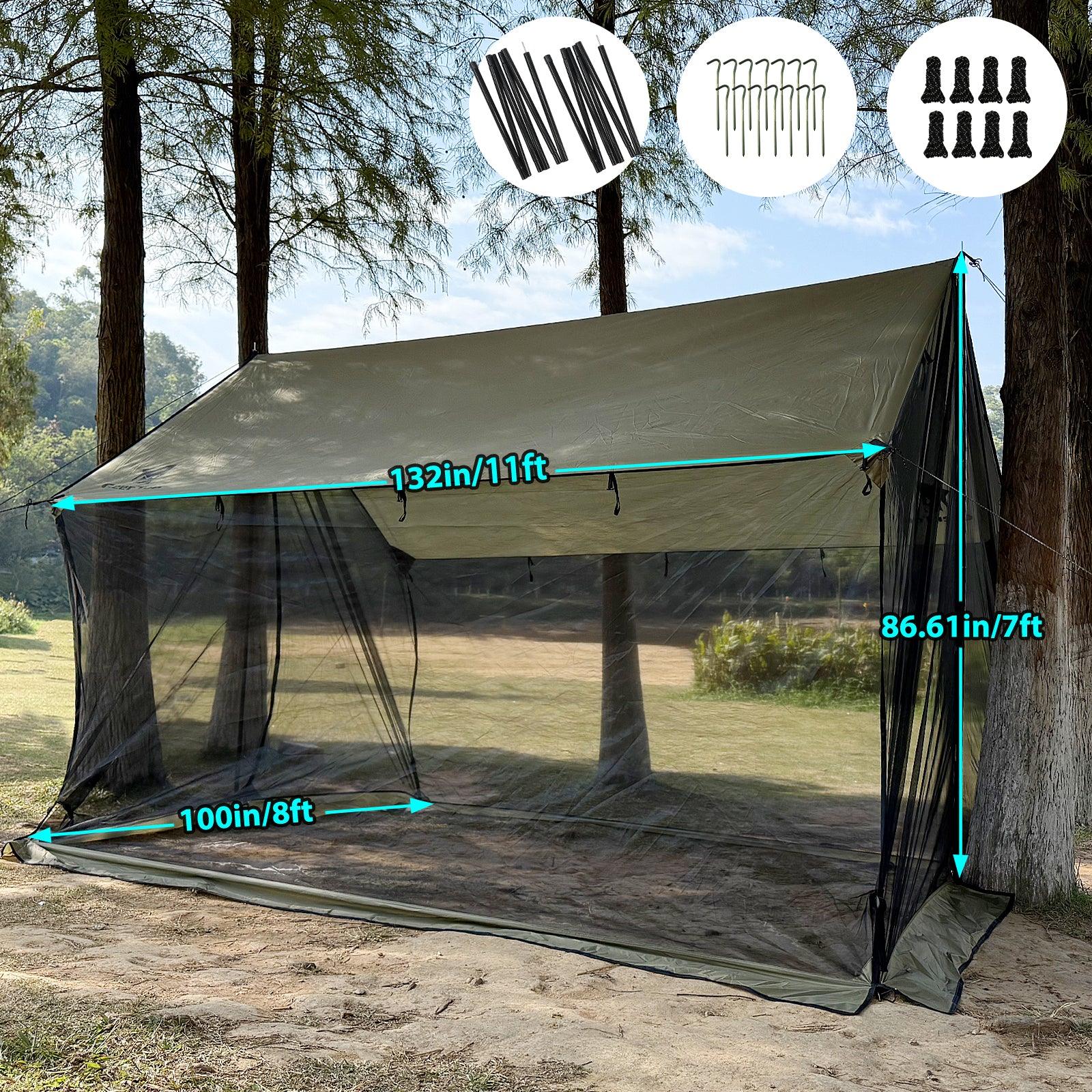 GEERTOP Lightweight Multipurpose Camping Tarp with Bug Net - GeerTop Outdoor