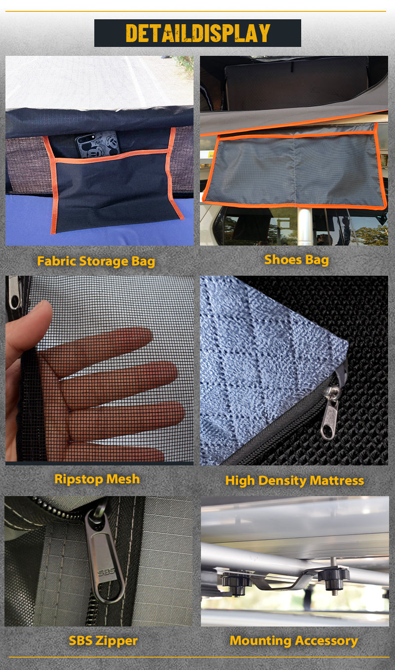 GeerTop 3-4 Person Side Opening ABS Hard Shell RoofTop Tent